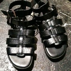 ALDO BLACK WOMENS SANDALS SZ 9